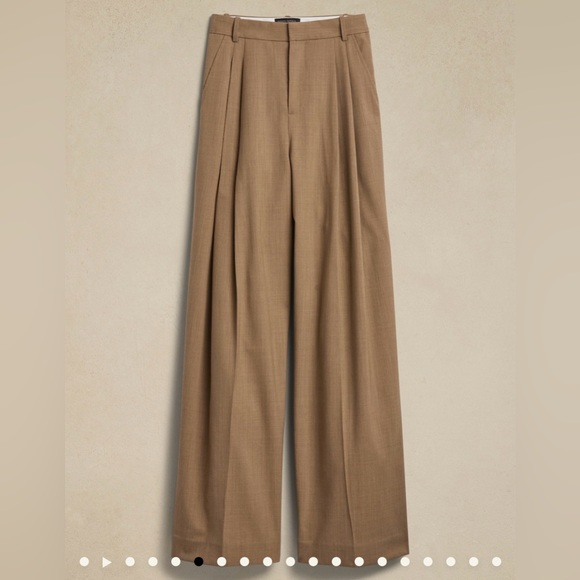 Banana Republic Siena Wide-Leg Italian Wool Pant in Camel - Picture 4 of 4